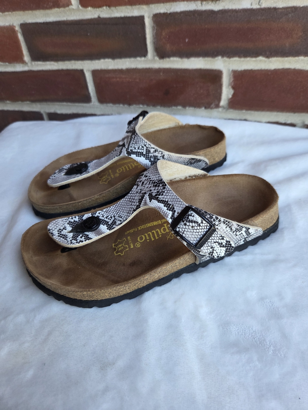 Papillio Birkenstock Gizeh Snake Print Thong Sandals Women's EU 36 US 5-5.5